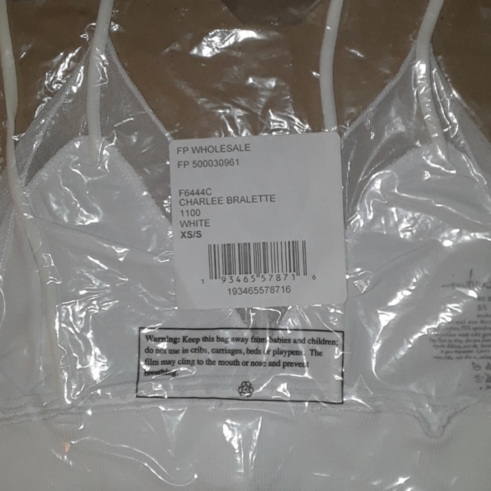 Last 1! Charlee Mesh Trim Bralette White - Picture 7 of 11